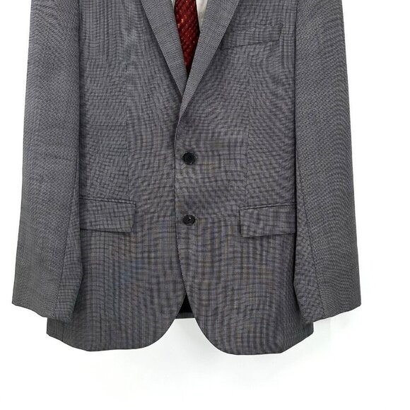 HUGO BOSS jacket blazer sport coat nailhead two button wool black gray 38S - Picture 3 of 7